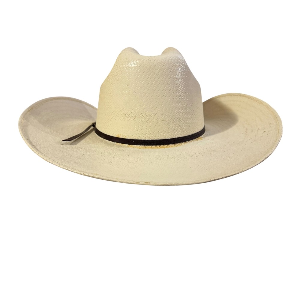Lone Star Hats Mens 20X Straw Cowboy Hat Cream Size 7 1/4 Cattleman Crease